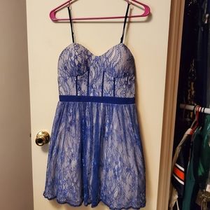 Katia Size M Blue Lace mini dress, lined
